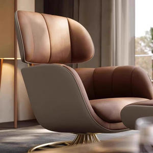 Chaise de canapé simple en cuir de luxe léger de style <span class=keywords><strong>italien</strong></span> Design moderne Chaise de loisirs pour le salon Cave à <span class=keywords><strong>vin</strong></span> Nouvelle édition - Product Image 4