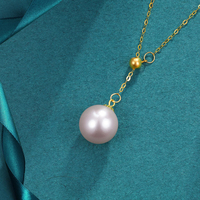 Collier pendentif chaîne en or avec perle d'eau douce unique, certifié NGTC, pour enfants et femmes, tendance, marque OEM, origine CN/GUA