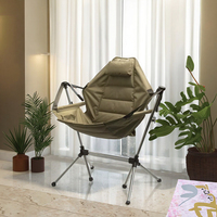 Chaise de jardin en tissu Oxford avec structure en fer, dossier réglable, robuste, pliable, capacité de 300 lb, portable, moderne