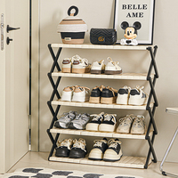 3-stufiges, tragbares, verstellbares, faltbares Schuhregal aus Kunststoff für Kleiderschränke, Schlafzimmer und schmale Räume – Modernes Design, einfach zu montieren