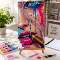 Kits de peinture diamant DIY Cool Girl, personnalisés, faits à la main, avec des diamants carrés en résine, emballage personnalisé, logo de marque