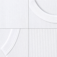Débardeur basique en coton côtelé avec col ras du cou et ourlet des emmanchures bordé, couleurs unies, style classique uni et épuré pour l'entraînement sportif