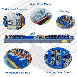 Línea de producción de tubos de hierro soldado HF ERW, tubería redonda de acero al carbono a máquina de fabricación de tuberías cuadradas - Product Image 2