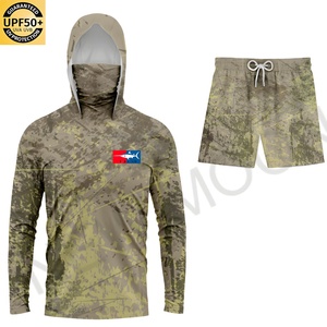 เสื้อตกปลาลายพรางผู้ชาย UPF50+ แบบสั่งทำพิเศษ ระบายอากาศได้ดี ป้องกันรังสียูวี แขนยาว มีฮู้ด - Product Image 4
