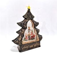Hochwertige Melodie Schneeball Weihnachts baum LED Lichter Chor Glitter Wasser führte maßge schneiderte Schneekugel mit Shinn ing Star on Top