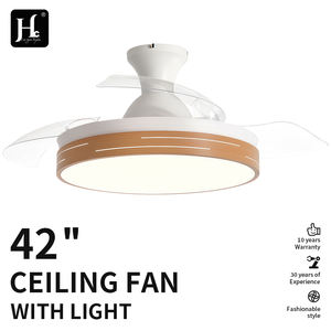 Ventilateur de plafond LED à pales rondes minimalistes en ABS de 42 pouces, 3 pales avec moteur CC pour salon, salle à manger - Product Image 4