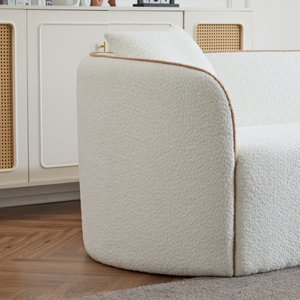 Modern <b>Convertible</b> Fabric Sofa Set 3-Seater Sofa <b>Bed</b> White for Apartment Hotel Villa Living & Bedrooms - Product Image 4