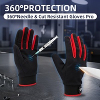 Tugas Berat 360 °   Sarung Tangan Pelindung Anti Sayat All Round Cut Resistant dengan Strip Peregangan di Jari, Sarung Tangan Industri untuk Pekerjaan Luar Ruangan