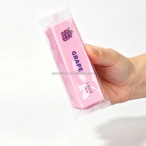 Juguete Blandito de 13.5cm con Forma de Queso en Barra de Uva, Rosa y Morado, Lindo Juguete con Forma de Comida, Empaquetado en Bolsa OPP para Niños, Adultos, Uso en el Hogar y la Oficina - Product Image 4