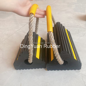 ラバーホイールストッパー飛行機航空機ホイールチョックロープ飛行機付きラバーブロックヘビーデューティ航空機ホイールチョック - Product Image 4