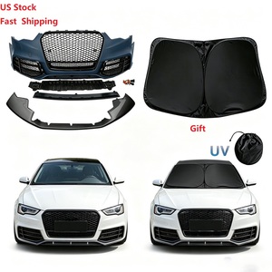 Kit de pare-chocs avant US Stock Car A5 <span class=keywords><strong>S5</strong></span>, style RS5, avec calandre nid d'abeille et pare-soleil pour <span class=keywords><strong>Audi</strong></span> A5 <span class=keywords><strong>S5</strong></span> B8.5 2012-2016 - Product Image 1