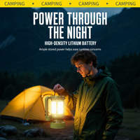Lanterne de camping Brightenlux avec ventilateur, rechargeable par type-C solaire, lampe torche laser blanche, faisceau de 300 m, lampe de tente LED pour situations d'urgence