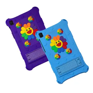 Coque arrière en silicone résistant aux chocs avec patch tournesol image béquille pliable pour samsung A7 lite T220 T225