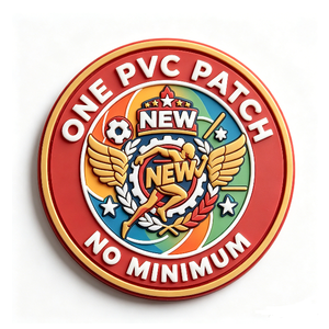 One PVC Patch 3D Embossed Circle Custom Stick-On Patch for Gifts - Product Image 1