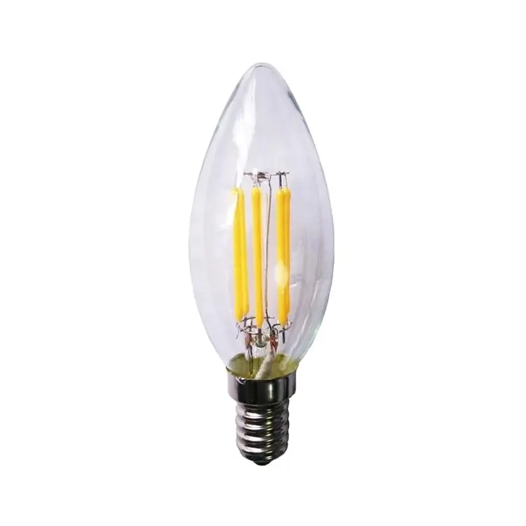 Bombilla de filamento LED trenzada C35, 4w, E14, luz de vela