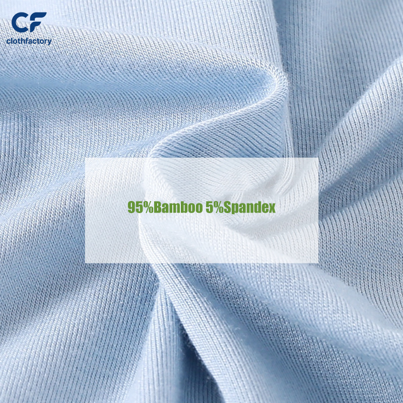 Manufacturer Wholesale Organic Knit 95% Bamboo Fiber 5% Spandex Jersey Fabric Custom Color Men Tshirt Underwear Dress Fabric