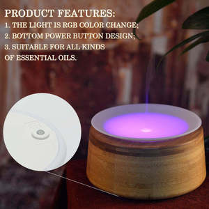 Bán Chạy Máy Tạo Độ Ẩm Đèn LED Ban Đêm 7 Màu Đổi Màu Máy Khuếch Tán Dầu Hạt Gỗ Cho Gia Đình - Product Image 2