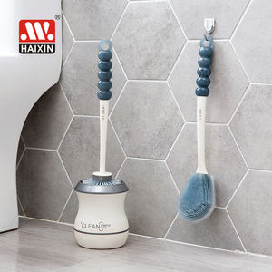 חדר אמבטיה חדר רחצה קשה חזק ניקוי לעמוד קערת הפער מברשת ערכת סט סיליקון פלסטיק מברשת שירותים עם מחזיק - Product Image 2