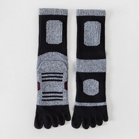 Chaussettes de sport en coton à cinq doigts pour hommes, respirantes, séchage rapide, mi-mollet, pour activités de plein air, alpinisme, randonnée, basketball