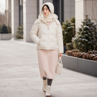 Veste courte matelassée en duvet pour femme, avec capuche, manteau d'hiver matelassé avec poches