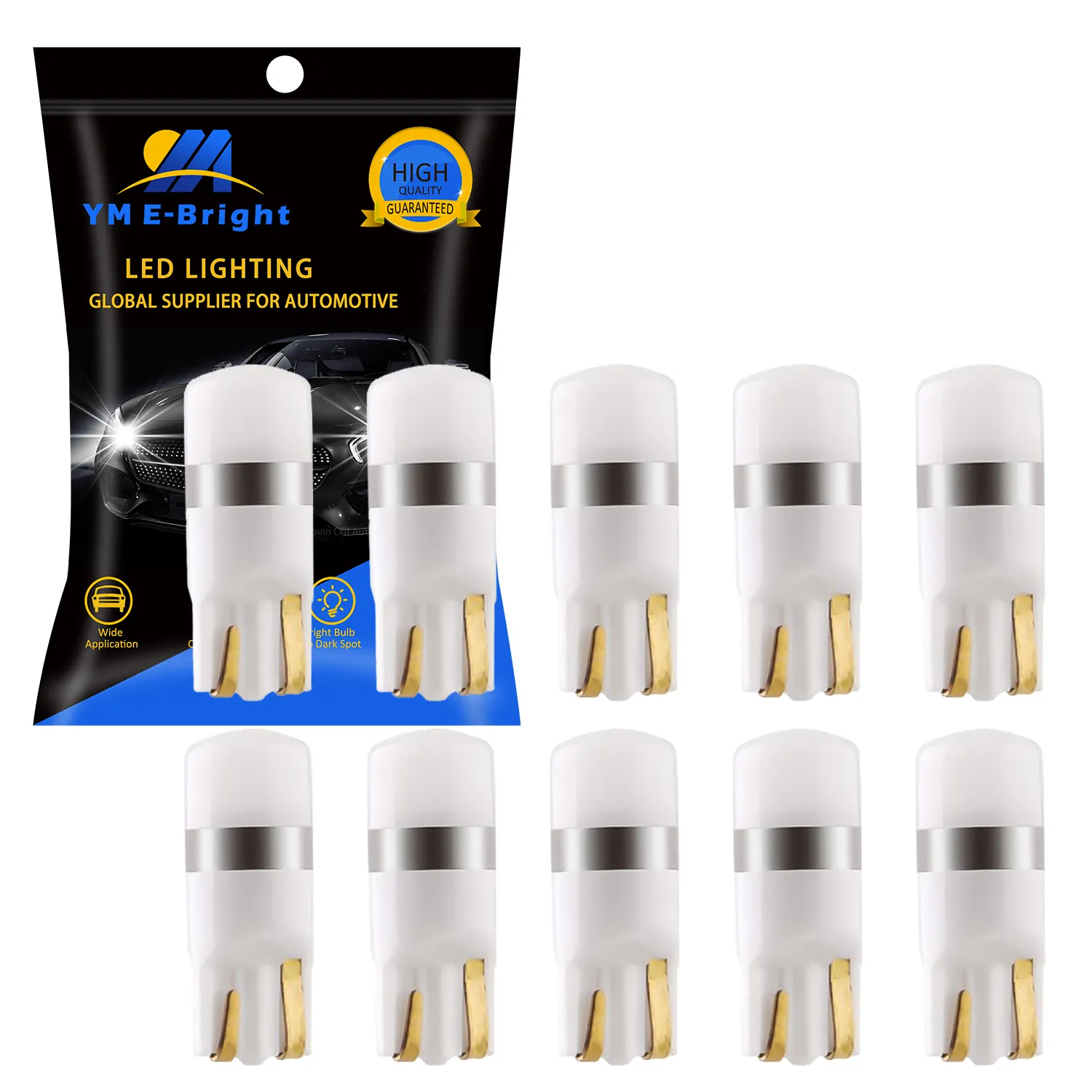 T10 W5W 3030 1 SMD LED Car Led Light PC 194 168 Auto Bulbs 12V White Blue Yellow Red Green Pink Ice Blue Lens