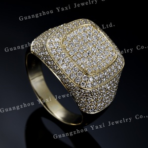 Customize GRA Certified Hip-Hop 10k Solid Gold &amp; 925 Sterling <strong>Silver</strong> Eternity <strong>Band</strong> <strong>Ring</strong> with Full Pave Moissanite for Men - Product Image 4