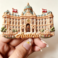 Aimants de réfrigérateur 3D Europe Autriche, souvenirs touristiques, collection d'autocollants, articles de décoration artisanaux