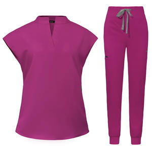 Tenues chirurgicales confortables à col montant pour femmes, idéales pour médecins, infirmières, salons de beauté et chirurgiens, en polyester Dobby - Product Image 1