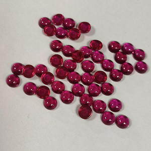 5 #   Corindón Rubí, Forma Redonda, Cabujón de Base Plana, Gema Sintética Suelta para Joyería - Product Image 3