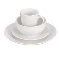 Service de table en céramique et porcelaine de 16 pièces, réutilisable, compatible four et lave-vaisselle, idéal pour la vente en gros, comprenant assiettes, bols et tasses
