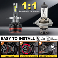Ampoule de phare LED de rechange JHS pour voiture, Plug and Play, remplacement direct de l'ampoule halogène, Canbus en option, phare LED automobile, vente en gros OEM