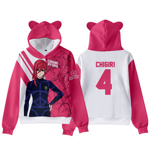 Fitspi <span class=keywords><strong>3D</strong></span> Anime Hoodies mujeres hombres orejas de gato pulóveres Tops niños niñas dibujos animados Comic Isagi Cosplay disfraz sudaderas - Product Image 4