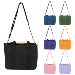 Bolsa <span class=keywords><strong>de</strong></span> Compras <span class=keywords><strong>de</strong></span> Lona Personalizada <span class=keywords><strong>con</strong></span> Asa <span class=keywords><strong>de</strong></span> <span class=keywords><strong>Madera</strong></span> Ajustable y Múltiples Bolsillos para Uso Diario <span class=keywords><strong>de</strong></span> Mujeres - Product Image 1