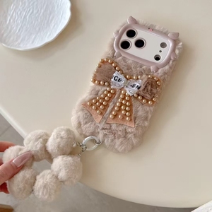 <strong>Fluffy</strong> Cartoon Design Shockproof Cotton Fabric <strong>Phone</strong> <strong>Case</strong> with Magnetic Car Mount &amp; Kickstand for 11/17/16/15/14/13/12 - Product Image 6