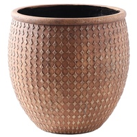 Pot de fleurs extra-large de style Wabi-Sabi, gaufré, fait main, finition brossée, pour cour, maison d'hôtes, paradis des oiseaux, banian