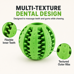 Jouet à mâcher pour chiot, luxe, dessin animé, balle dentaire en caoutchouc multi-textures, nettoyage des <span class=keywords><strong>dents</strong></span>, distributeur interactif de friandises pour chien - Product Image 3