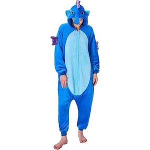 Tuta Intera in Morbido <span class=keywords><strong>Pile</strong></span> Spazzolato <span class=keywords><strong>con</strong></span> Tasche, <span class=keywords><strong>Pigiama</strong></span> Senza Piedi per Adulti, Comodo Abbigliamento da Notte Invernale e Divertente Regalo di Compleanno - Product Image 1