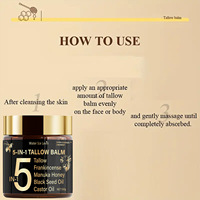Baume au suif 5 en 1, pot de 50g, au suif, miel de Manuka, encens, huile de nigelle et huile de ricin, hydratant visage et corps