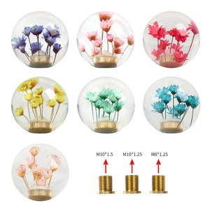 JDMotorsport88 Universal JDM Round Ball <strong>Crystal</strong> Real Flowers Manual Gear Shift <strong>Knob</strong> Shifter - Product Image 2