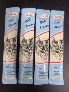 Snack e Cibo per Gatti Best-Seller di Fabbrica Cinese, Strisce con Sapore di Merluzzo e Vari Gusti, Confezione da 5x15g - Product Image 2