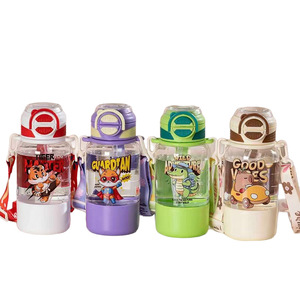 Vaso de plástico Nezha de gran capacidad para bebidas dobles para niños, niños, Escuela de jardín de infantes, ventosa portátil con patrón de dibujos animados, nuevo - Product Image 5