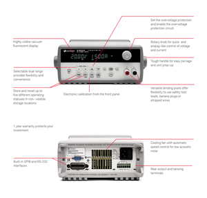 Fuente de Alimentación Digital Keysight Technologies Serie 28w, 0-60v 500ma, 2 Salidas, para Instrumentos de Medición y Análisis E3647A, Salida R - Product Image 2