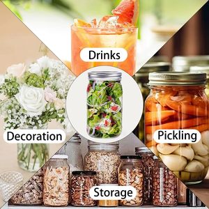 <span class=keywords><strong>32</strong></span> <span class=keywords><strong>Oz</strong></span> Miệng Rộng Glass Canning <span class=keywords><strong>Mason</strong></span> Lọ Với Kín Vít Cap Nắp Thực Phẩm Lưu Trữ Lọ Với 2 Miếng Nắp 1000Ml Công Suất - Product Image 4