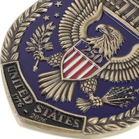Broche unisexe en alliage de zinc avec design bouclier commémoratif des anciens combattants pour le 250e anniversaire du Jour de l'Indépendance des États-Unis, collection Wuyin