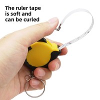 X926-1 Promotion : Mini mètre à ruban en acier personnalisé, porte-clés portable 1m, cadeau publicitaire imprimé UV avec logo personnalisé
