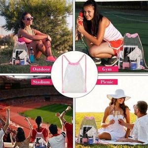 Bolsa de Cordón Transparente Promocional de PVC con Logotipo Personalizado al por Mayor, Económica, Impresa, Impermeable, para Ropa - Product Image 6