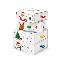 Boîte cadeau de Noël haut de gamme et luxueuse, boîte souvenir pour fête de Noël, boîte créative pour desserts et pâtisseries avec Père Noël et rennes