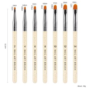 7Pcs/Set Nylon Hair UV Gel Acrylic Nail Art Builder <b>Brush</b> Pen Drawing Pens For Nail Design Nail Supplies For Professionals - Product Image 2