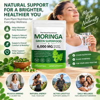 Prix de gros Suppléments à base de plantes superaliments verts Capsules molles de feuilles de Moringa pures pour le soutien de la mobilité