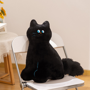 Peluche <span class=keywords><strong>de</strong></span> Gato Negro <span class=keywords><strong>Luffy</strong></span>, Juguete <span class=keywords><strong>de</strong></span> Peluche Suave, <span class=keywords><strong>Almohada</strong></span> <span class=keywords><strong>de</strong></span> Animal para Decoración del Hogar, Compañero para Dormir, Regalos para Niños - Product Image 1